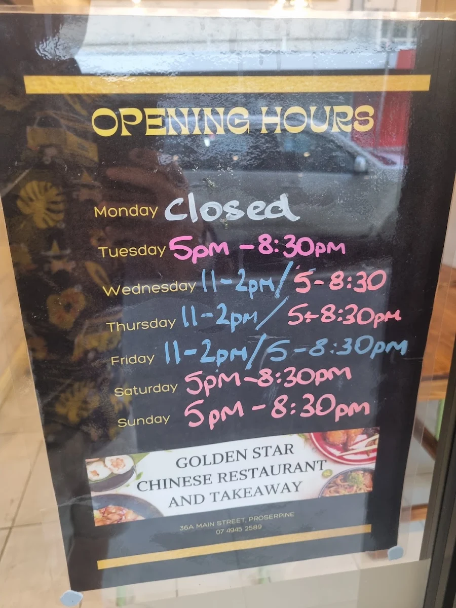 Menu, Golden Star Buffet Restaurant