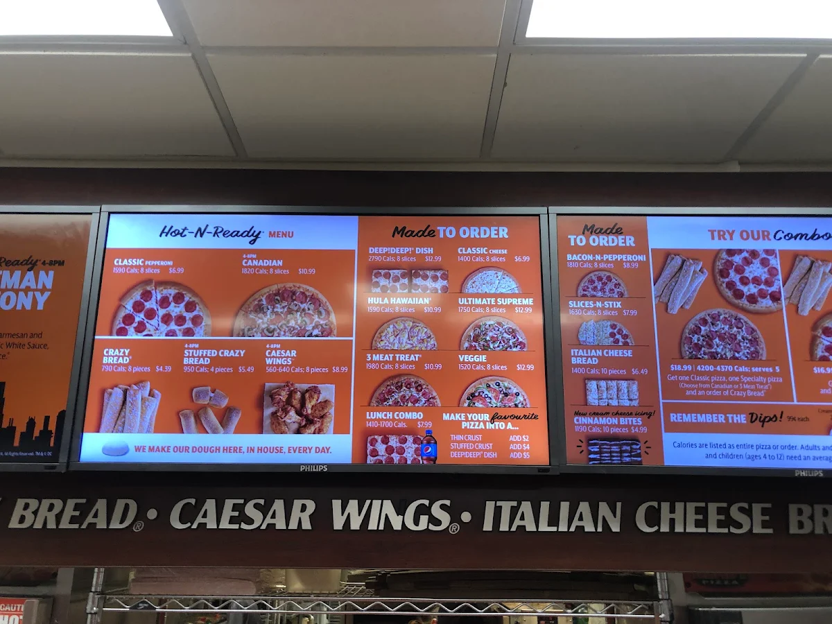 Menu, Little Caesars Pizza