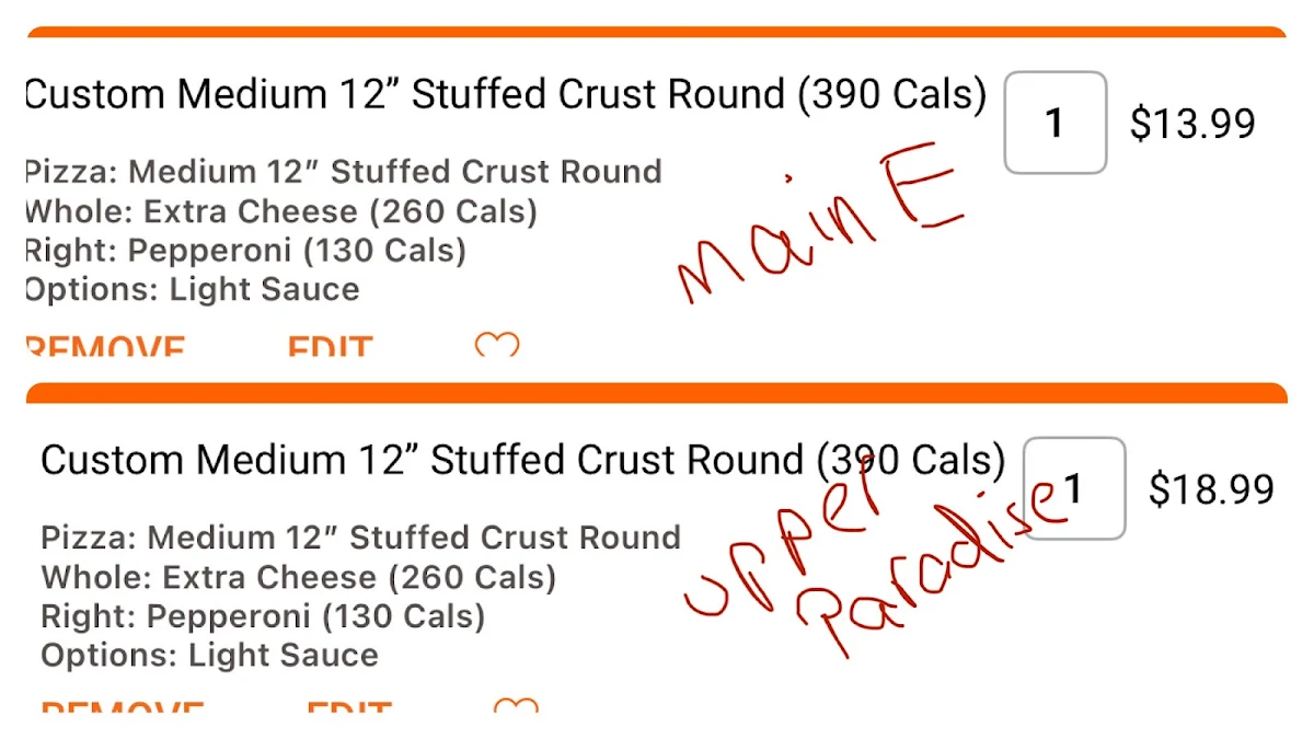 Menu, Little Caesars Pizza