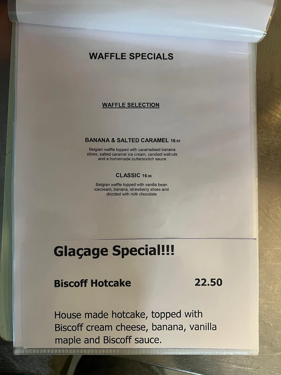 Menu, Glaçage