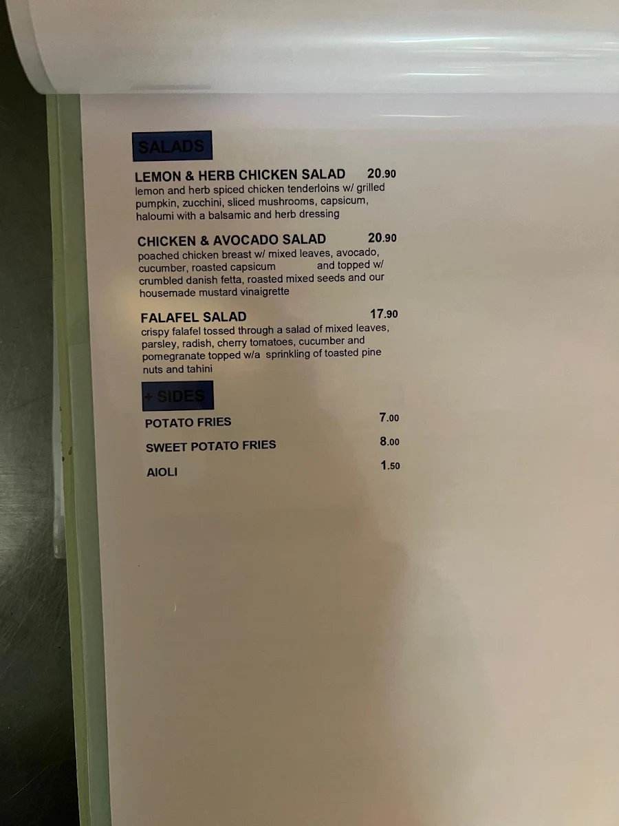 Menu, Glaçage