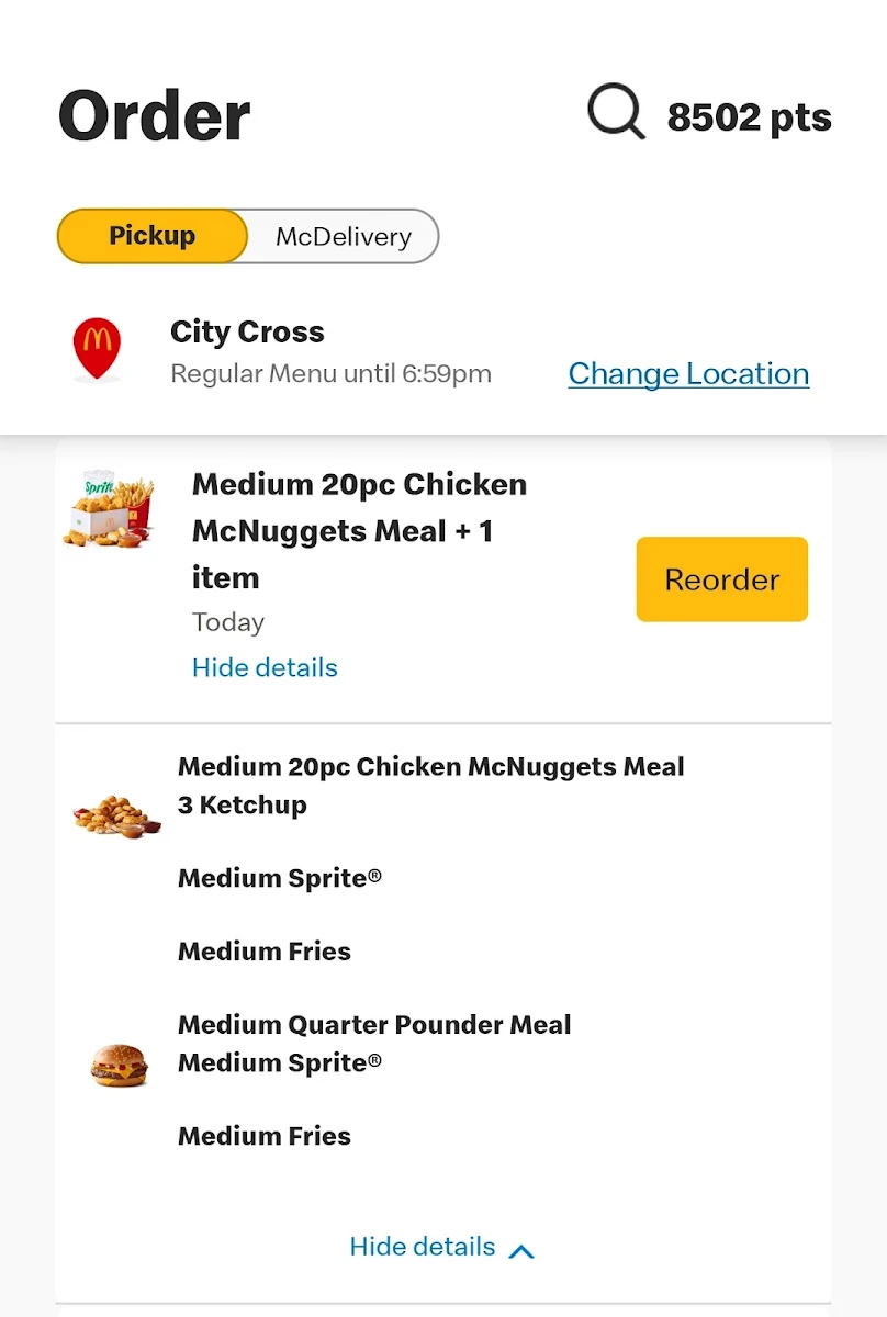 Menu, McDonald's Collinswood