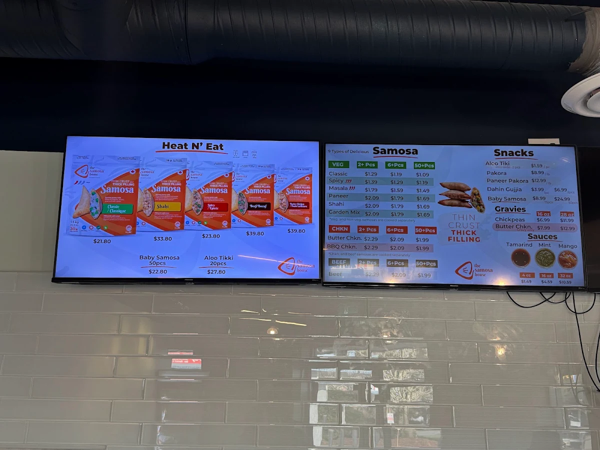 Menu, The Samosa House
