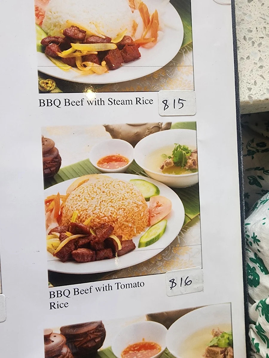 Menu, Battambang Restaurant II
