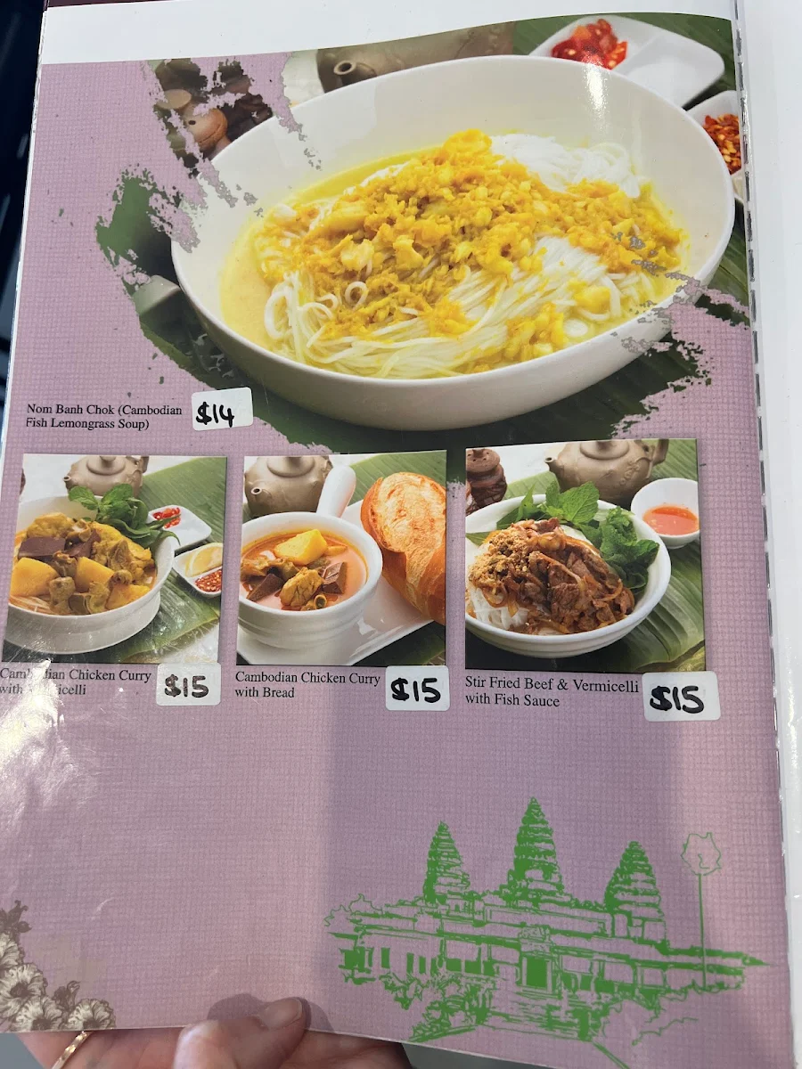 Menu, Battambang Restaurant II