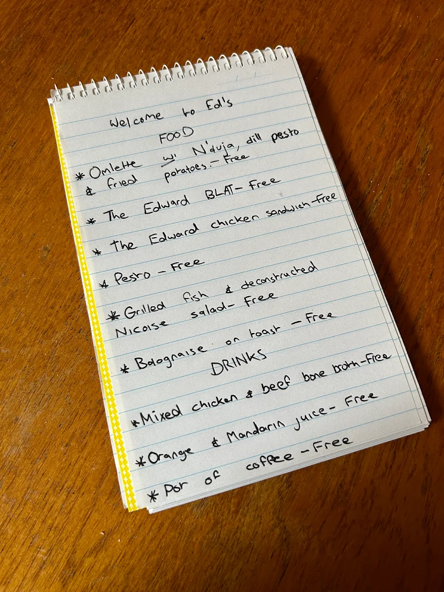 Menu, Eds