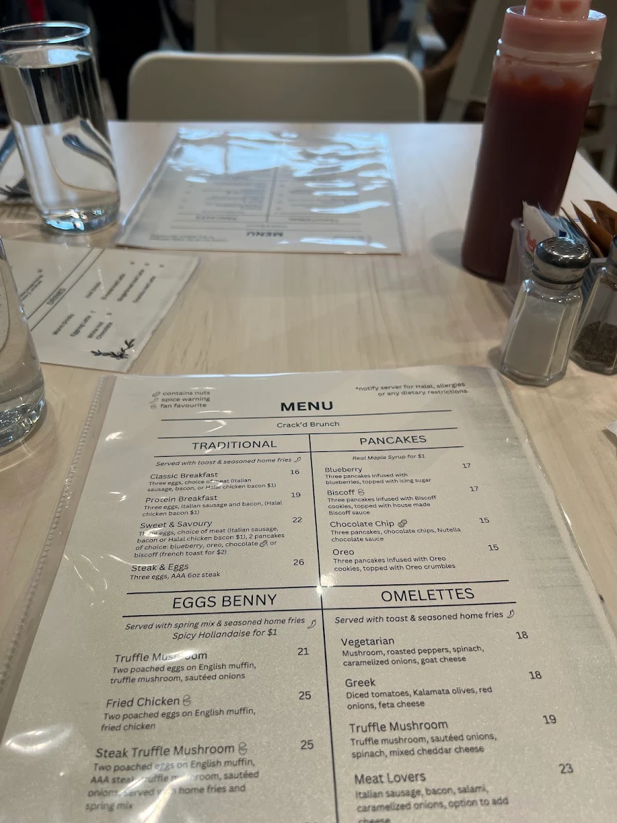 Menu, Crack'd Brunch