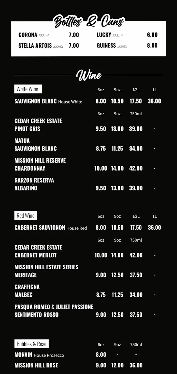 Menu, Village Eatery