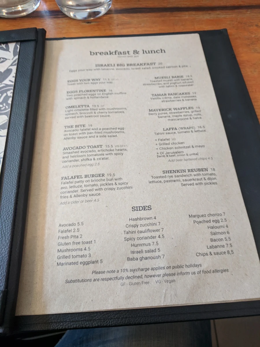 Menu, Shenkin Erskineville