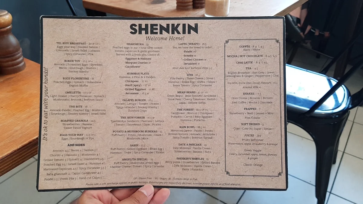 Menu, Shenkin Erskineville
