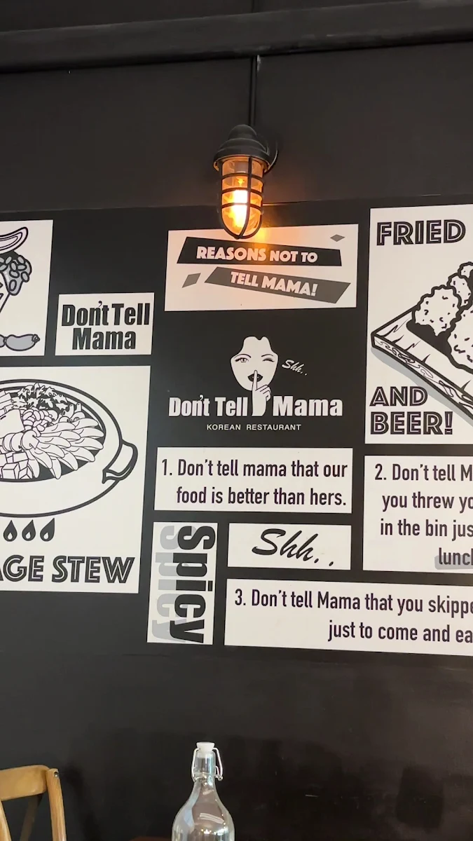 Menu, Don't Tell Mama Shh Korean Restaurant