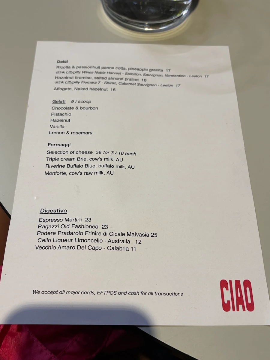 Menu, Ragazzi