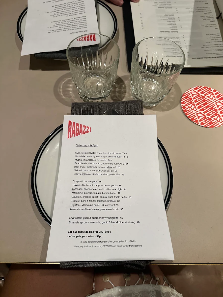 Menu, Ragazzi