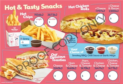 Menu, Wendy's