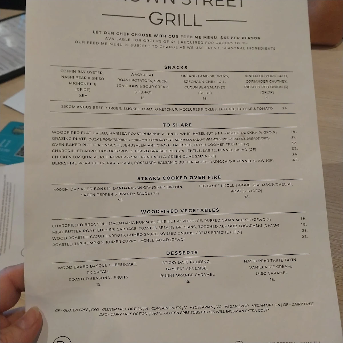 Menu, Bright Tank Brewing Co