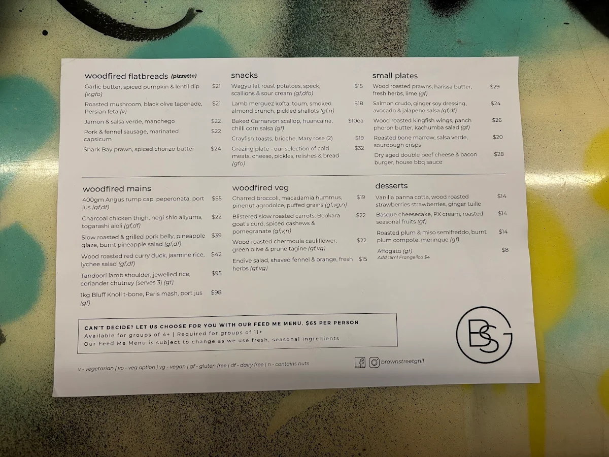 Menu, Bright Tank Brewing Co