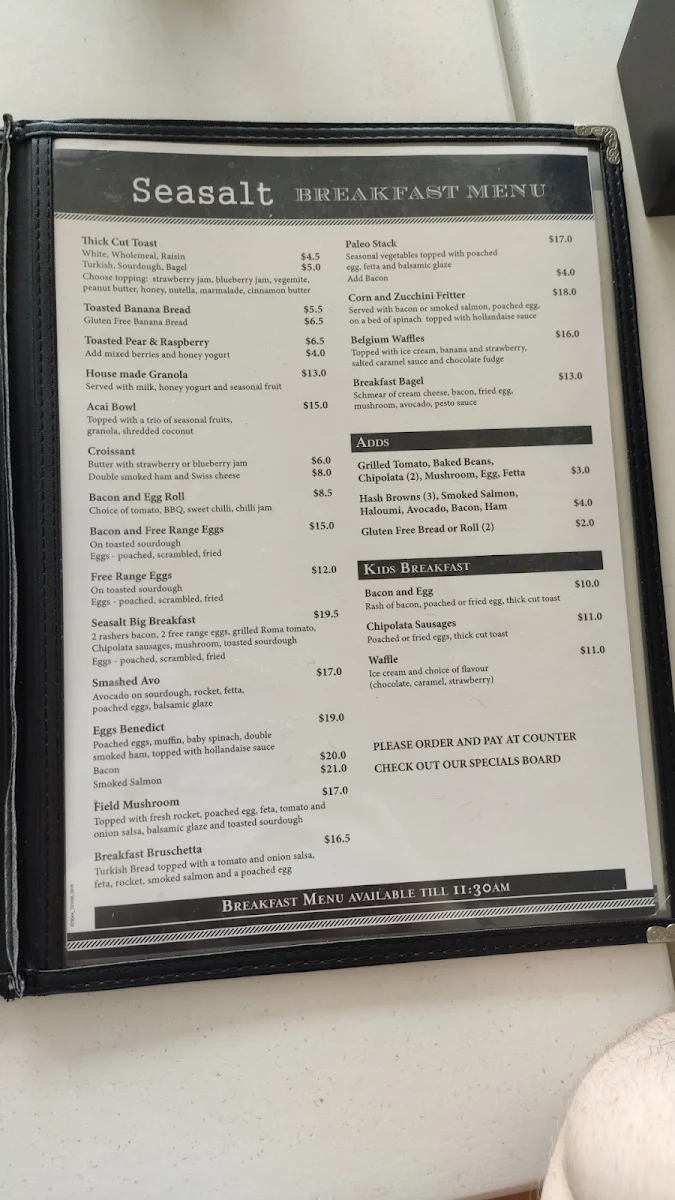 Menu, Seasalt Cafe & Restaurant