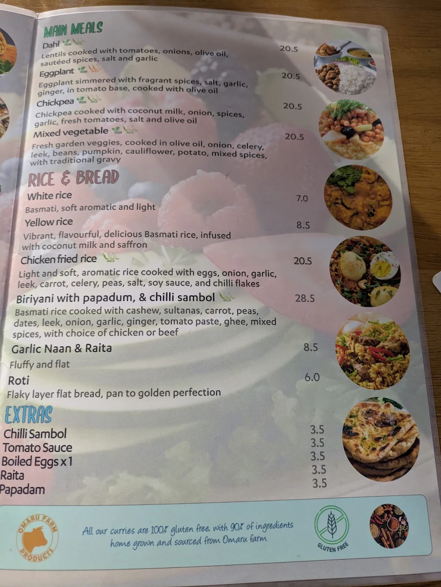 Menu, Cafe Omaru