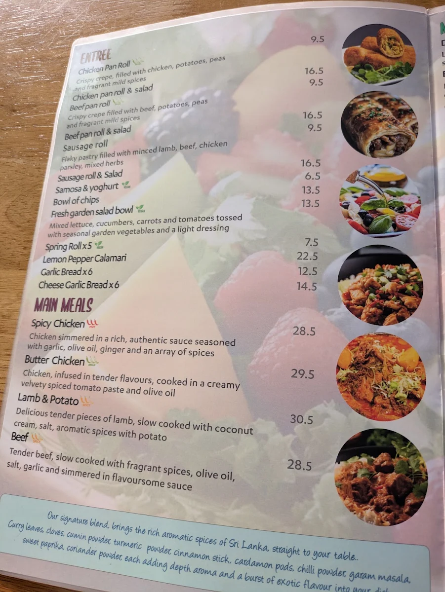 Menu, Cafe Omaru