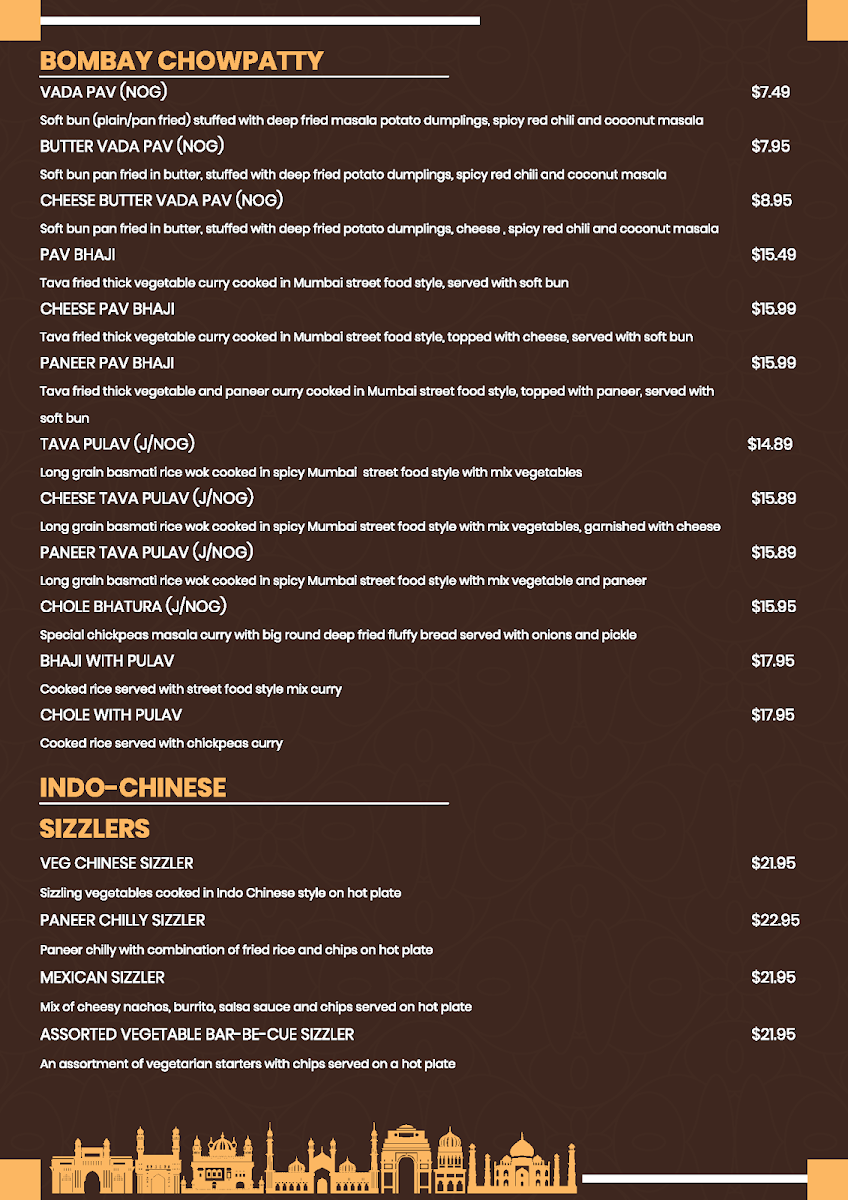 Menu, Dhamaal Restaurant