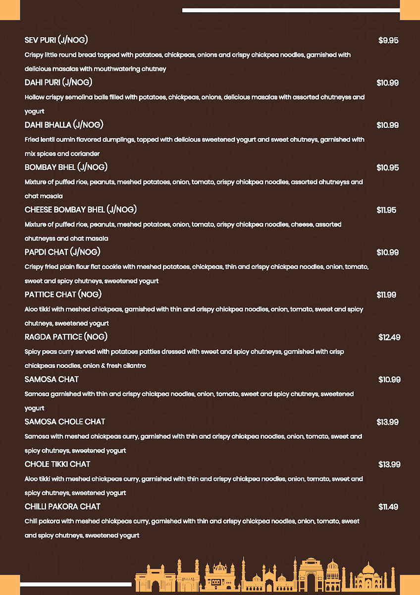 Menu, Dhamaal Restaurant