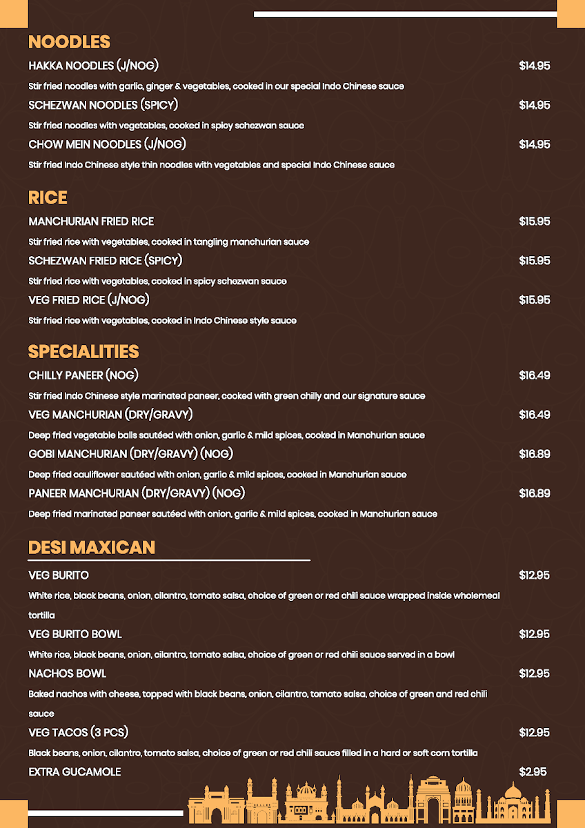 Menu, Dhamaal Restaurant