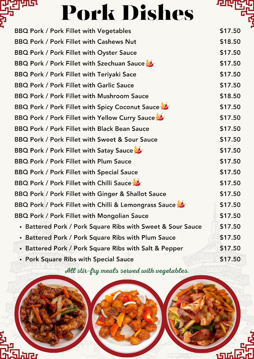 Menu, Golden Lor Flagstone
