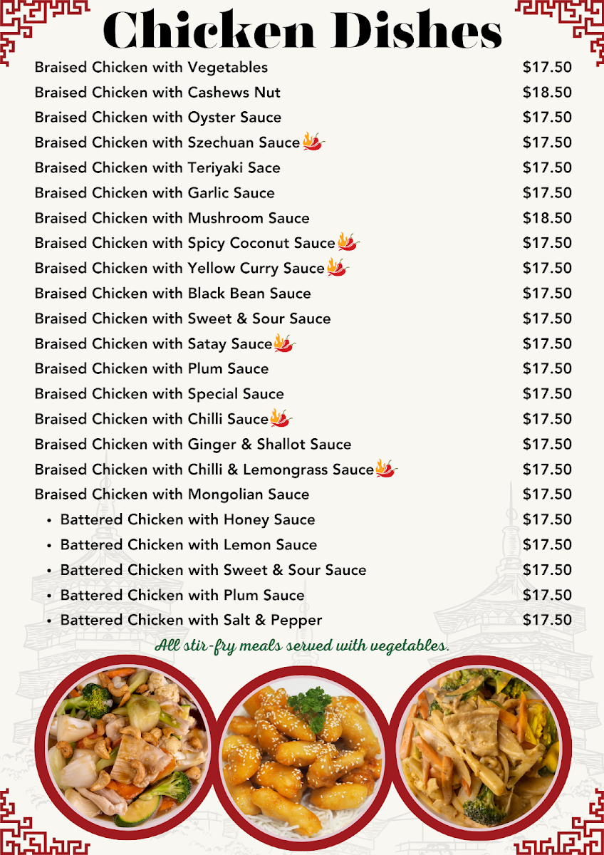 Menu, Golden Lor Flagstone