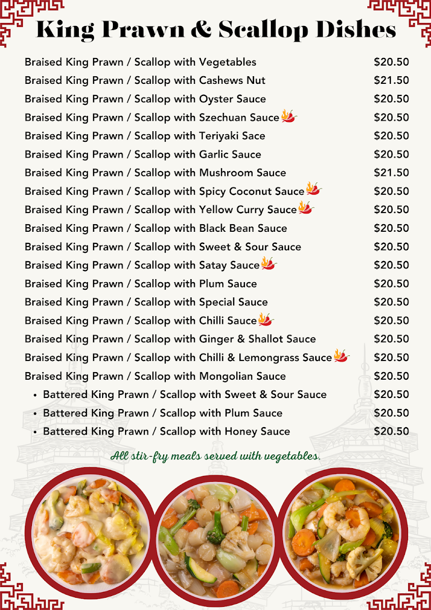Menu, Golden Lor Flagstone