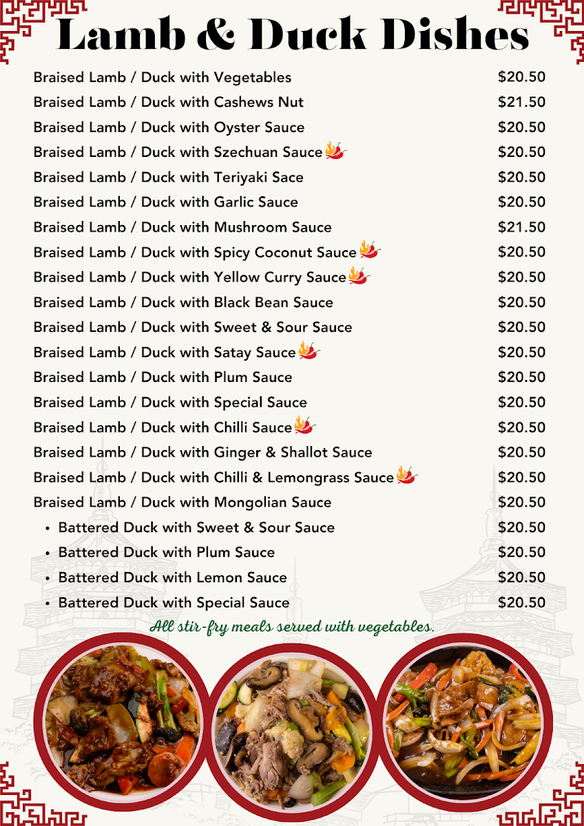 Menu, Golden Lor Flagstone