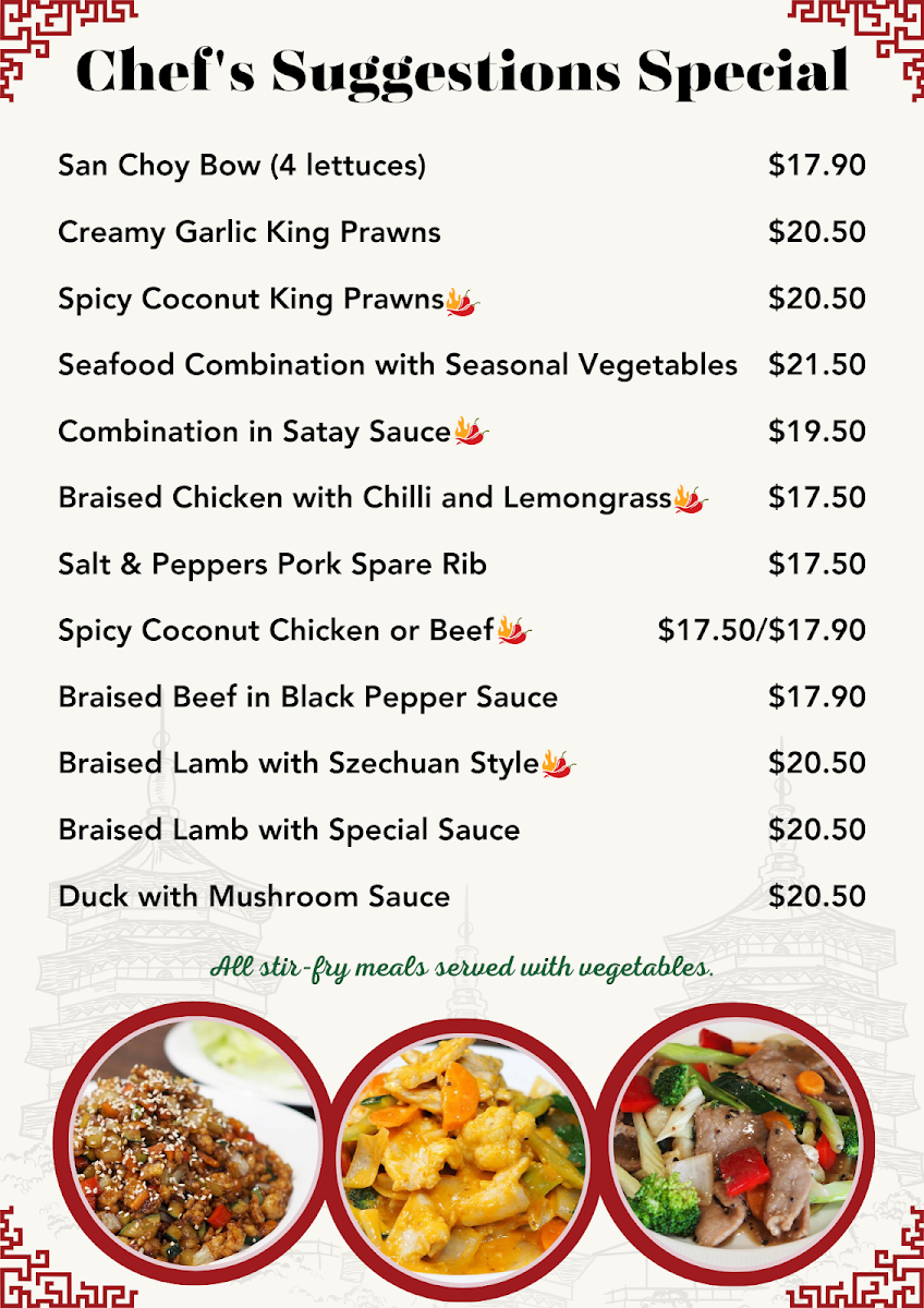 Menu, Golden Lor Flagstone