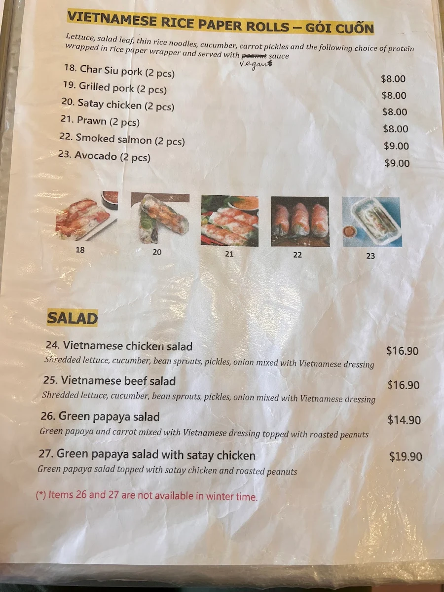 Menu, Noodles and Rice Restaurant
