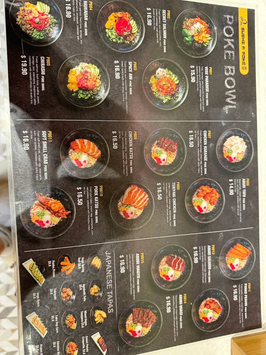 Menu, Sushi n Poke