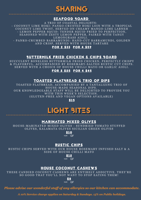 Menu, The Tipsy Cow - Cocktail Tapas Bar & Beer Garden