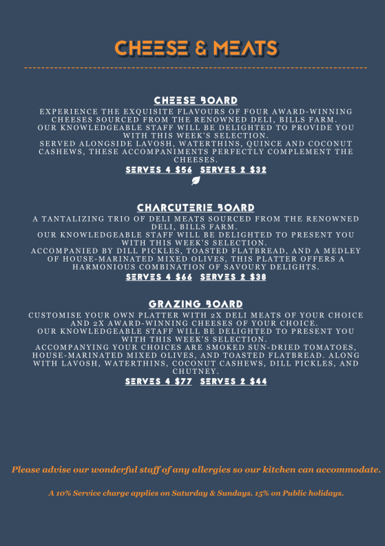 Menu, The Tipsy Cow - Cocktail Tapas Bar & Beer Garden