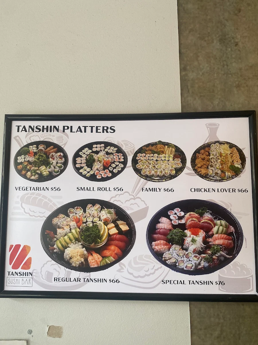 Menu, Tanshin Sushi Bar
