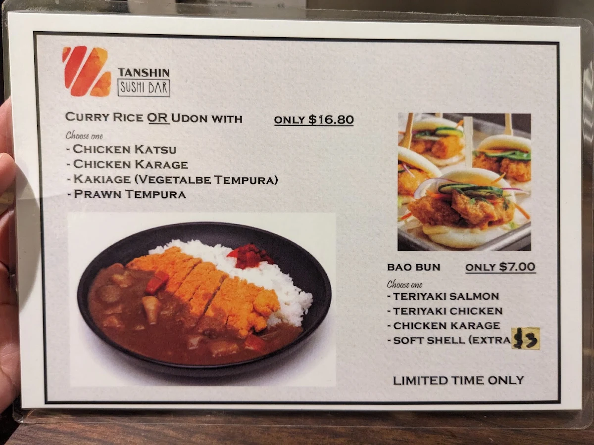 Menu, Tanshin Sushi Bar