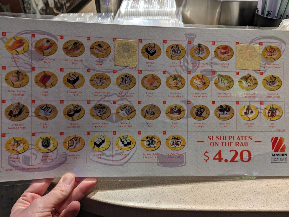 Menu, Tanshin Sushi Bar