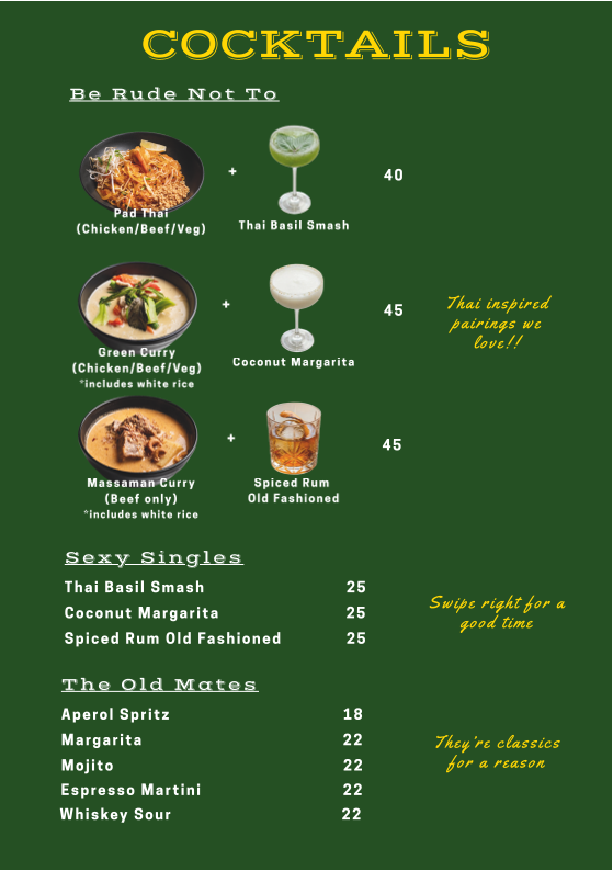 Menu, Thai La-Ong Social