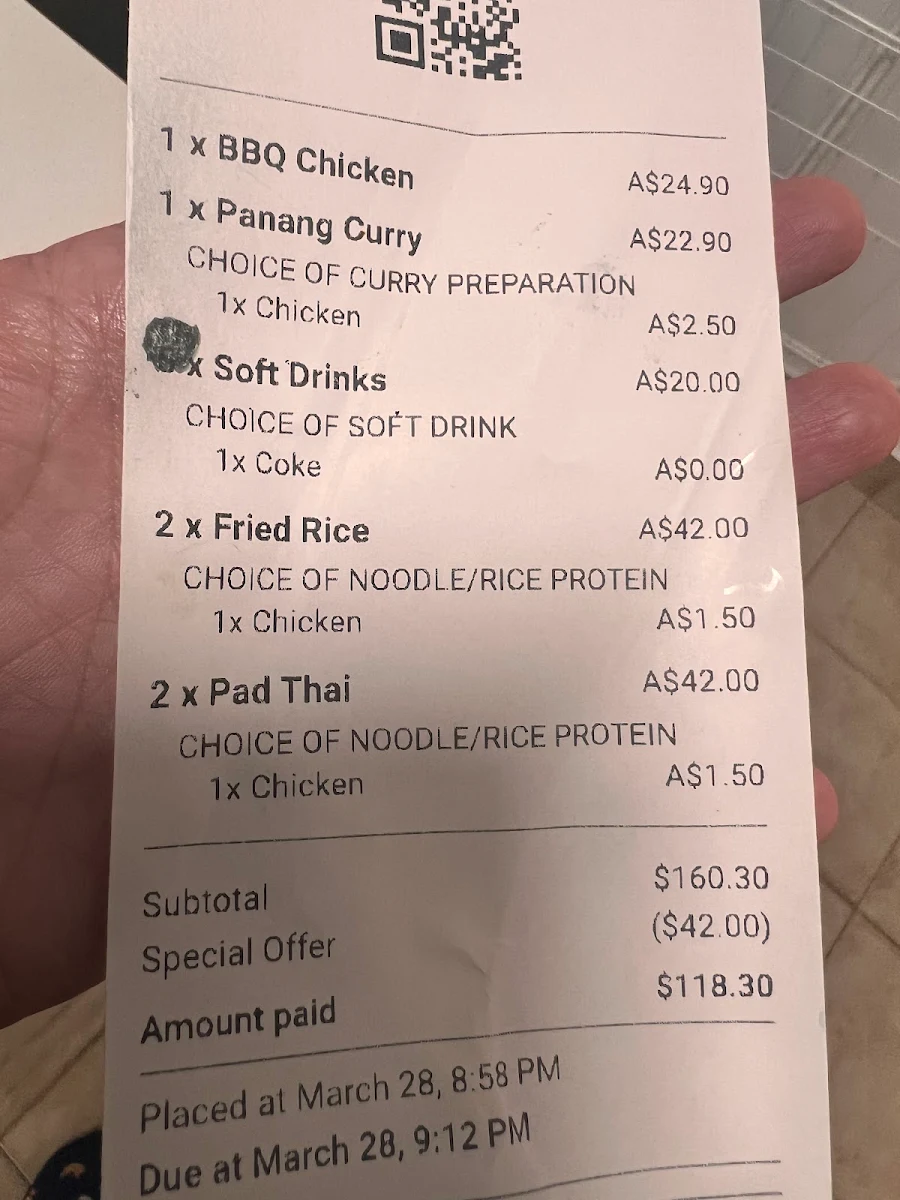 Menu, Thai La-Ong Social