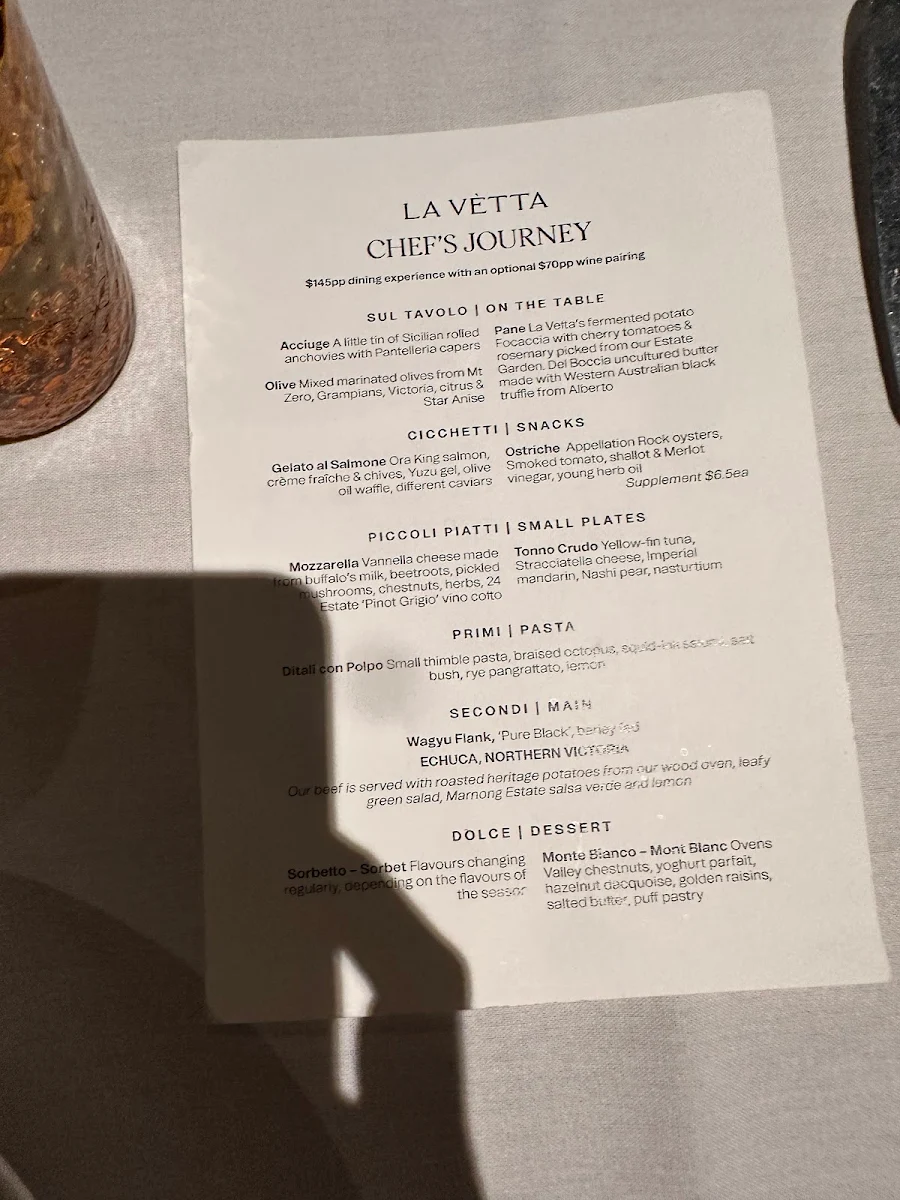 Menu, Marnong Estate - Winery