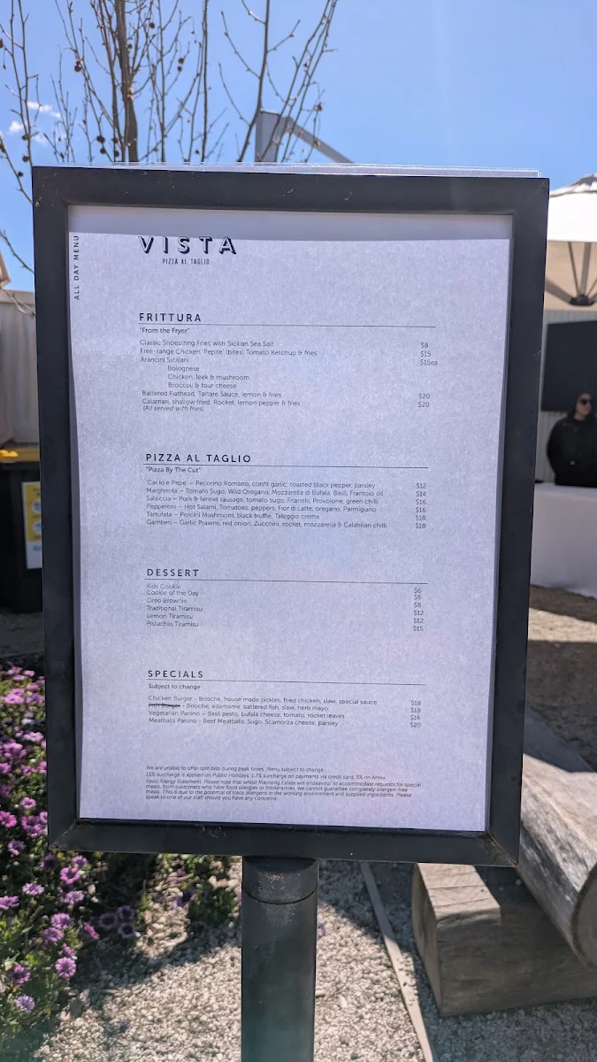 Menu, Marnong Estate - Winery