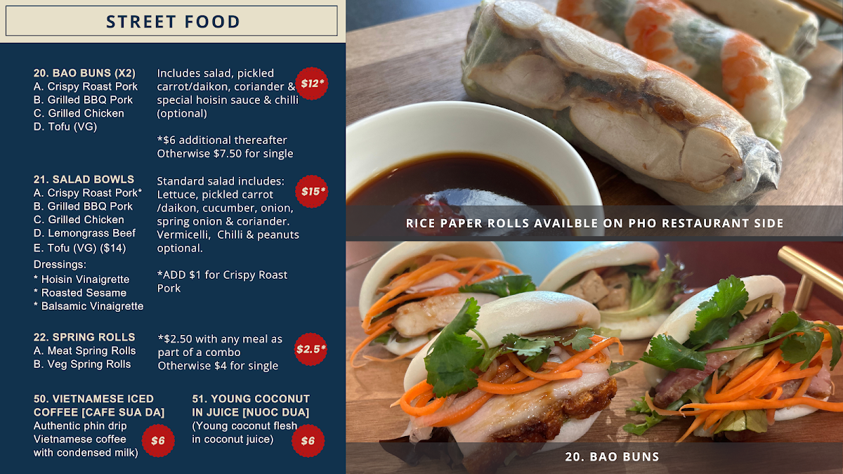 Menu, Nguyen Pho & Banh Mi