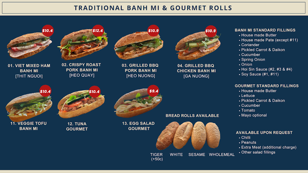 Menu, Nguyen Pho & Banh Mi