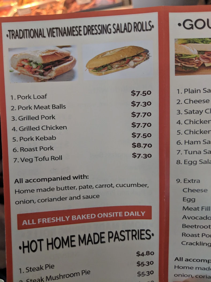 Menu, Nguyen Pho & Banh Mi