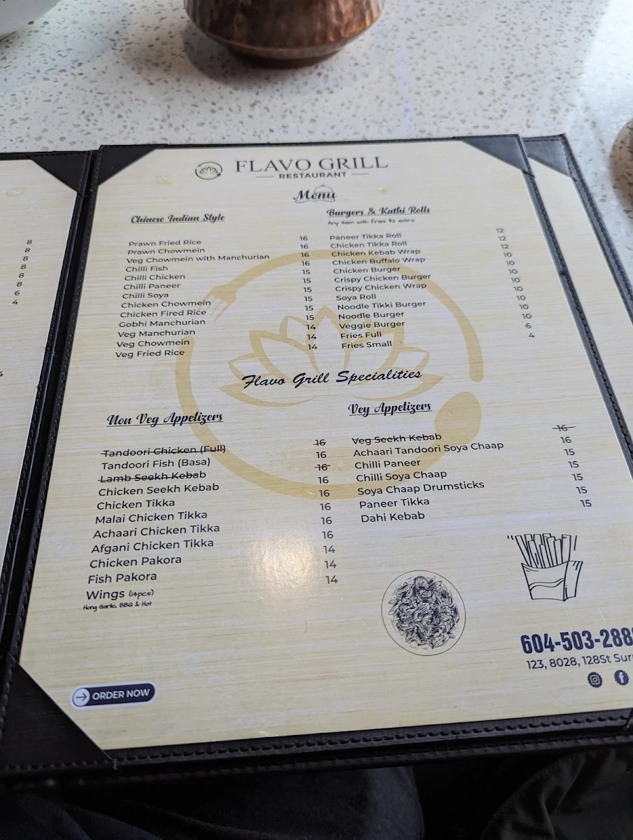 Menu, Flavo Grill Restaurant