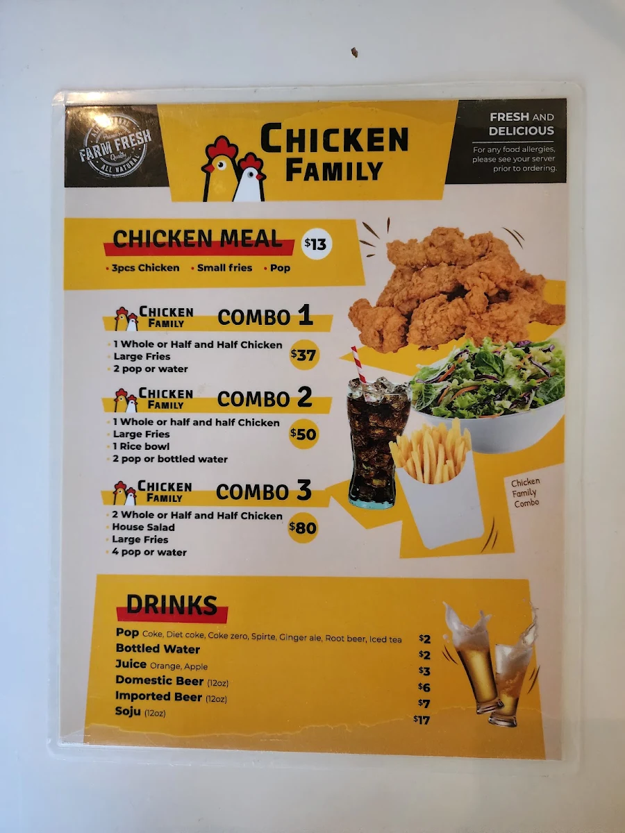 Menu, Chicken Family