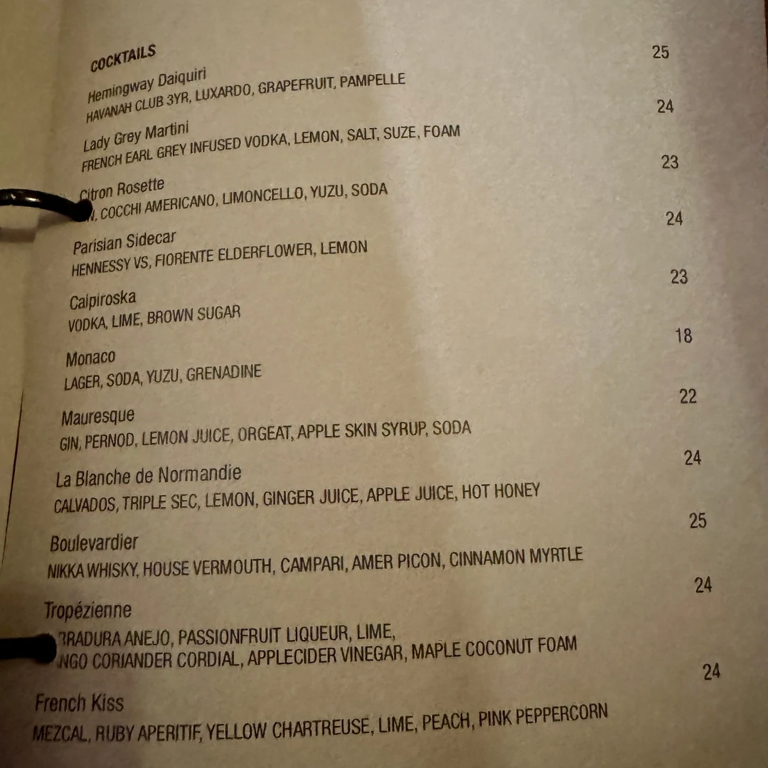 Menu, The Belongil Bistro