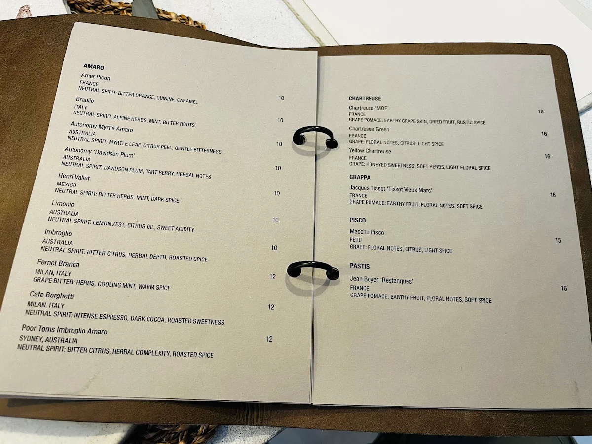 Menu, The Belongil Bistro