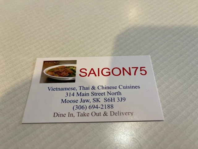 Menu, Saigon 75